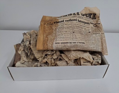 Foto1. Karp ajalehtedega