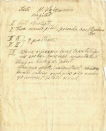 Kaaskiri asjadele, mille Laikmaa annetas muuseumile 1909. aastal. Eesti Rahva Muuseumi vanavarakorjajate kuludokumendid ja allkirjad 1909–1922. ERM ArhI:454